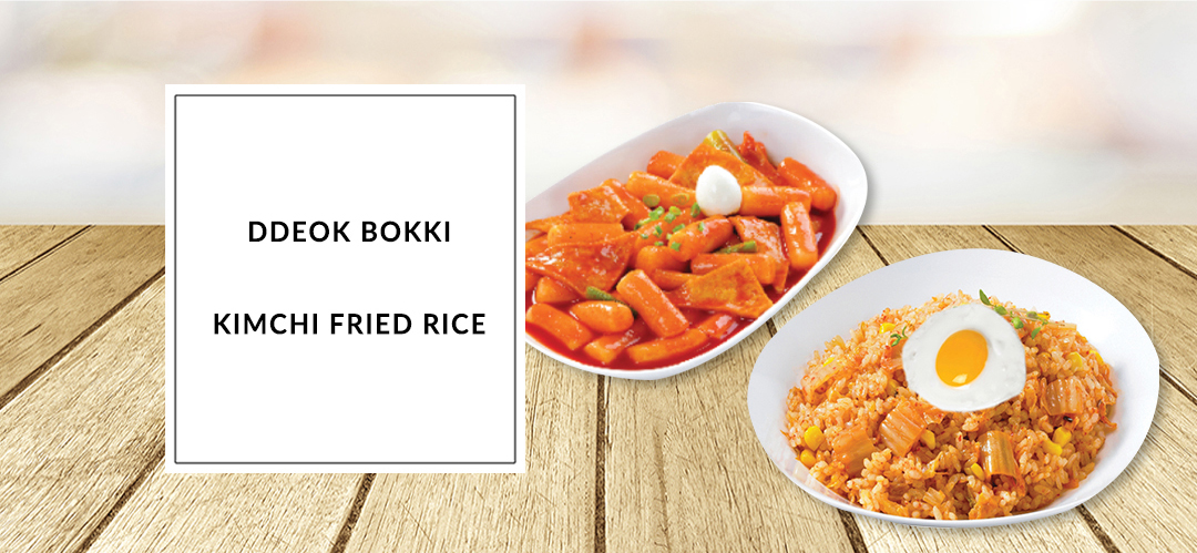 ddeok bokki, kimchi fried rice